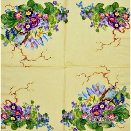 Serwetka decoupage firmy HOME wiosenny bukiet 33x33cm